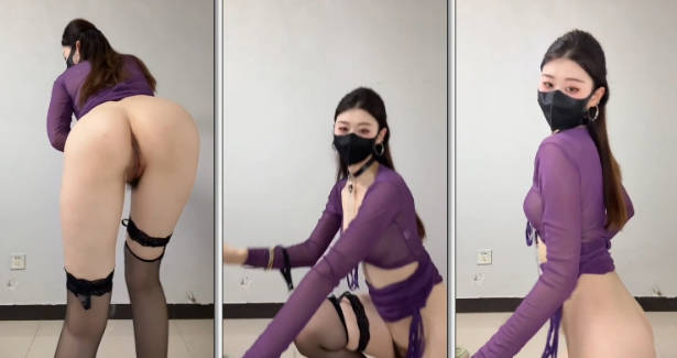 最新快手福利！面条纤细美女【一只美羊羊】狗链裸舞，大长腿身材无敌(3V)